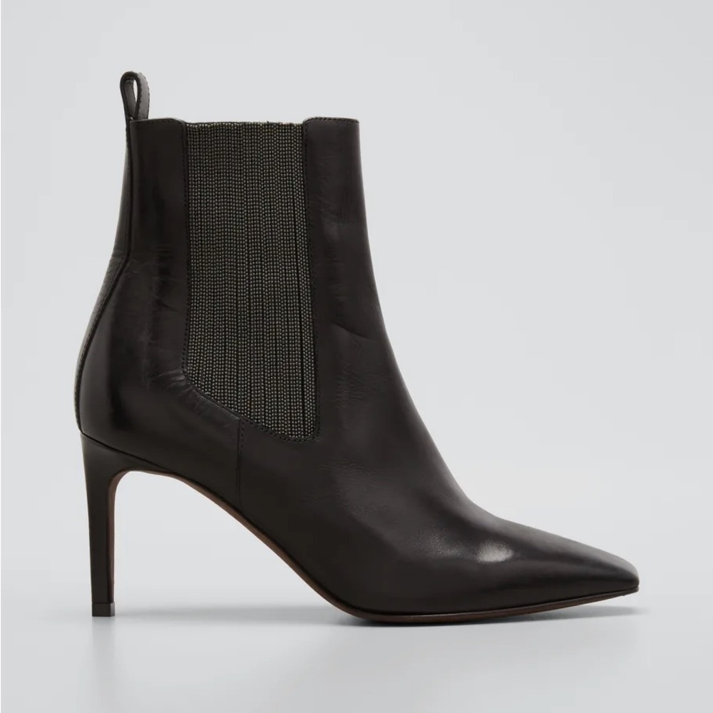 Brunello Cucinelli For Humanity 80mm Monili Kitten-Heel Booties